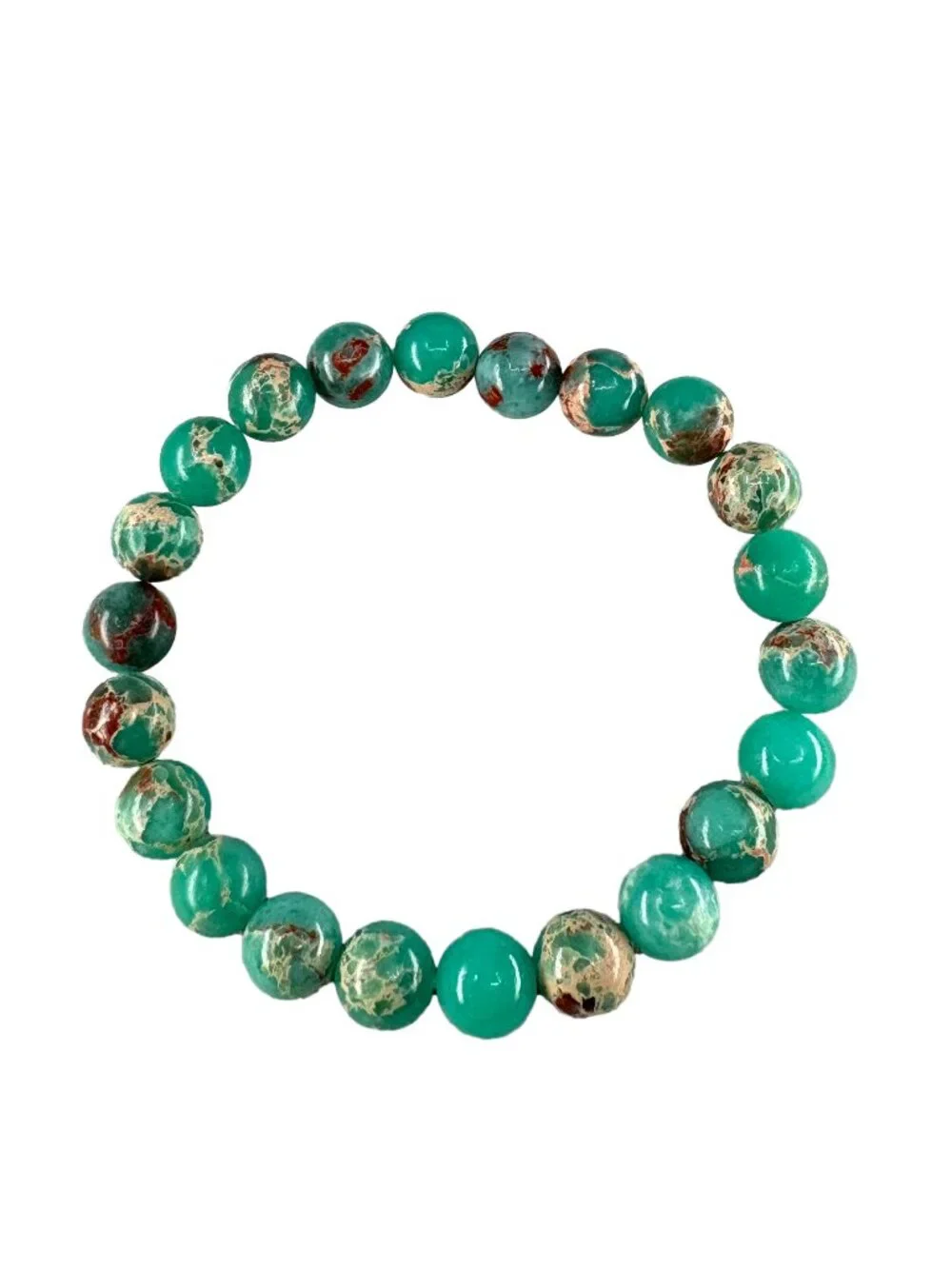 8mm Natural Green Imperial Jasper Bead Bracelet Genuine Gemstone Custom Size